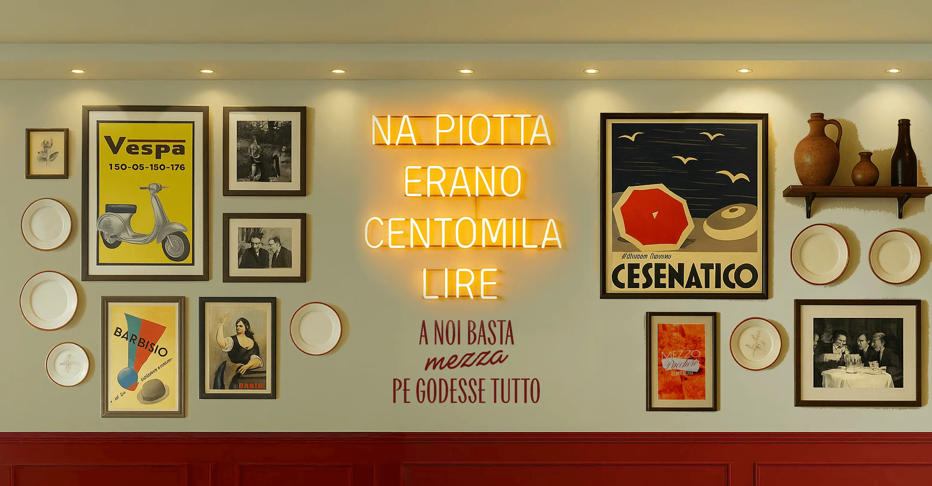 Mezza Piotta restaurant wall